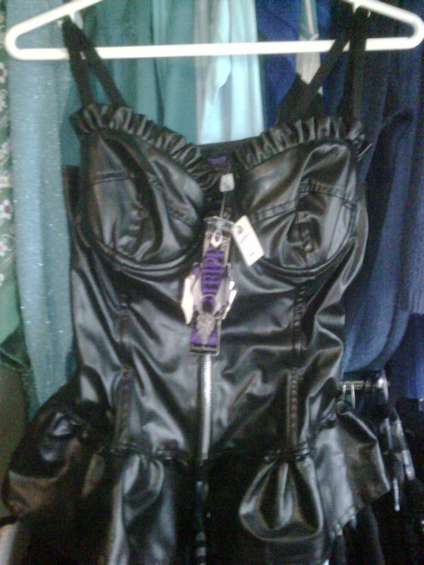 faux leather top - paid $180 worn once to a fake fetish party - make me an offer (still has tag)